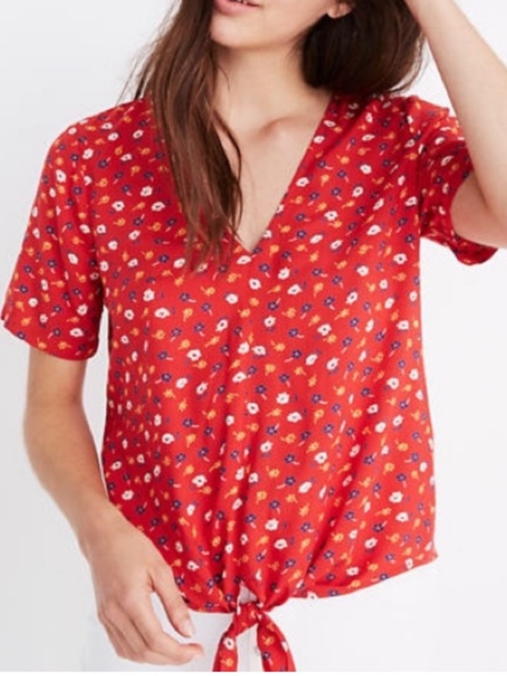 Nwot Madewell Novel Tie Front Top